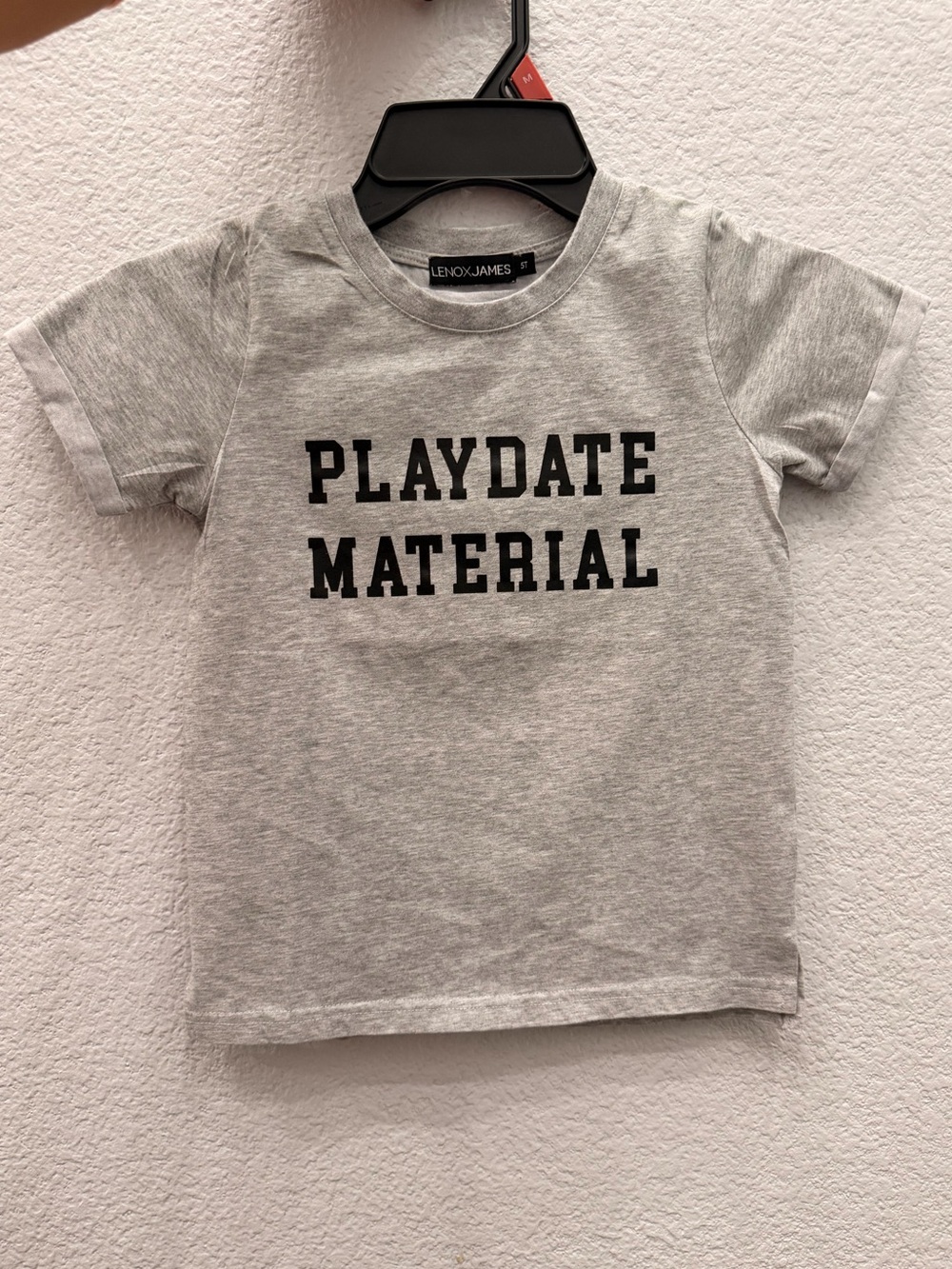 Lenox James Kids 'Playdate Material' Gray Short Sleeve Tee